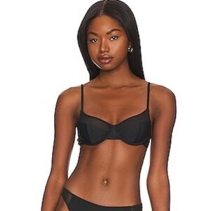 NWT Solid & Striped The Emily Underwire Mesh Bikini Top L